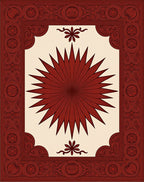 Ornate Floral Sunburst With Intricate Border Rug