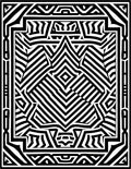 Black and White Abstract Geometric Maze Design Rug