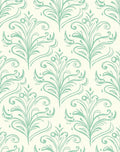 Mint Green Watercolor Damask Pattern Rug