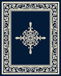 Elegant Cream Ornamental Damask Rug