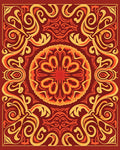 Rich Red Gold Swirl Mandala Rug