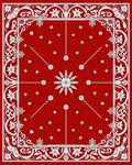Red Floral Leaf Intricate Border Design Rug