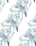 Abstract Blue White Fluid Shapes Rug