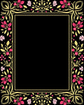 Golden Floral Pink Blossom Border Rug