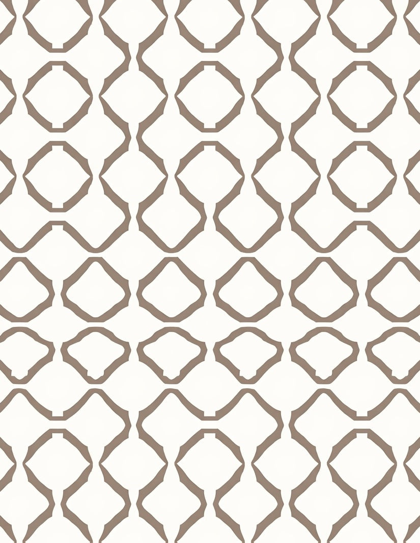 Contemporary Taupe Diamond Waves Pattern Rug