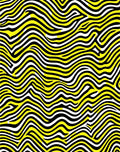 Bold Yellow Black Abstract Waves Rug