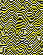 Bold Yellow Black Abstract Waves Rug