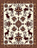 Ornate Deer Star Pattern Design Rug