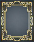 Elegant Gold Art Deco Frame Design Rug