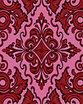 Elegant Pink Red Scroll Pattern Rug