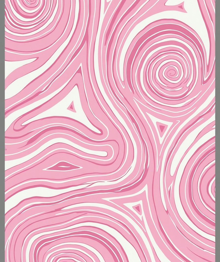 Pink Swirls Abstract Modern Rug