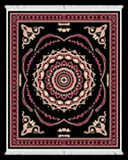 Crimson Black Mandala Centerpiece Rug