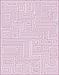 Mauve Geometric Maze Pattern Design Rug