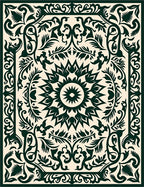 Ornamental Floral Medallion Pattern Rug
