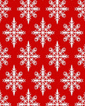White Snowflakes On Red Surface Rug