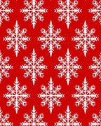 White Snowflakes On Red Surface Rug