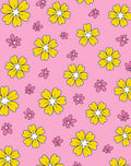 Pink Yellow Daisy Patterned Rug