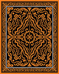 Intricate Orange Tribal Pattern Design Rug