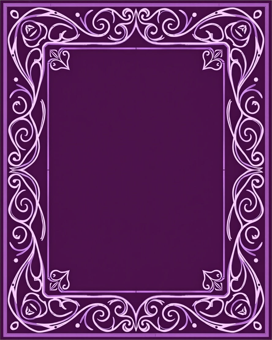 Elegant Purple Floral Scrollwork Rug