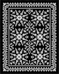 Bold Black White Floral Frame Rug