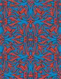Blue Orange Abstract Swirl Pattern Rug