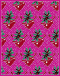 Abstract Pink Floral Leaf Pattern Rug
