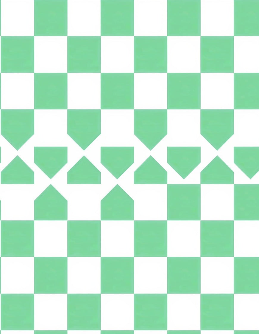 Mint Green White Geometric Pattern Rug