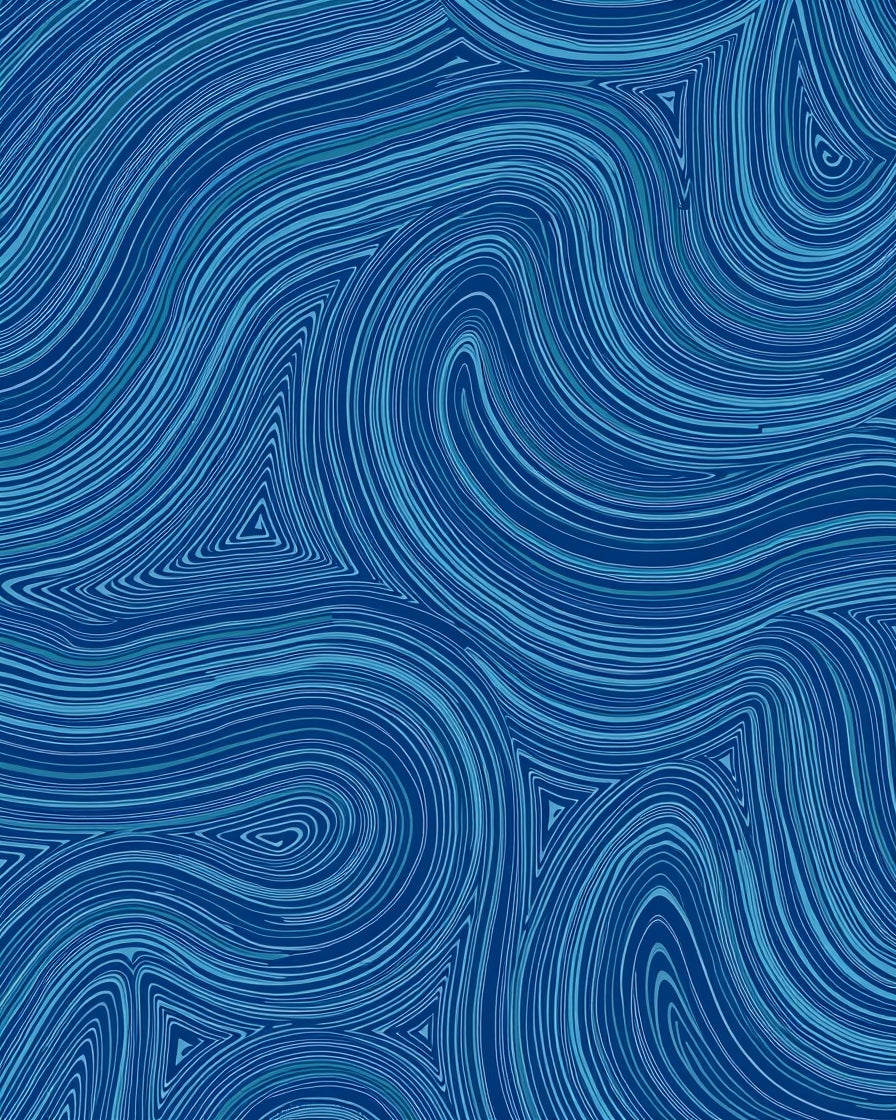 Abstract Blue Swirls Pattern Rug
