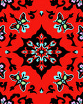Bright Red Tribal Butterfly Medallion Rug
