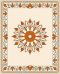 Orange Blossom Mandala Accent Rug