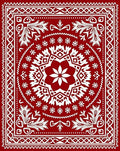 Rustic Red Floral Medallion Pattern Rug