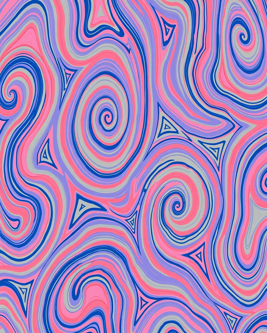Trippy Swirls Pastel Pattern Rug