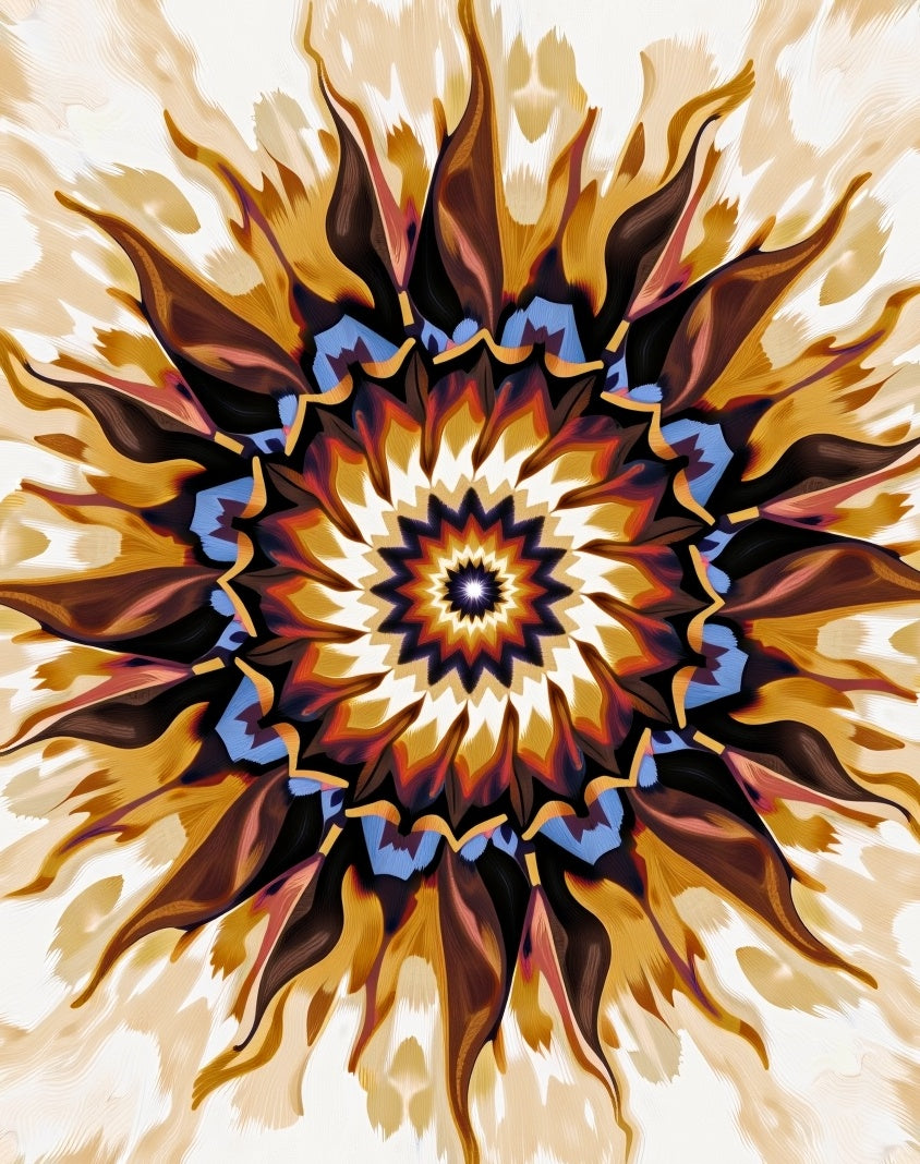 Mandala Sunburst Pattern Rug