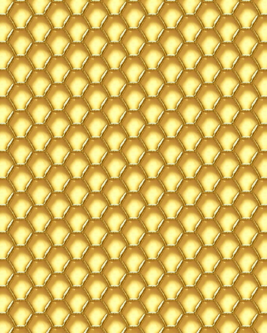 Golden Honeycomb Hexagonal Design Rug