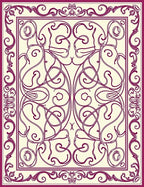 Ornate Magenta Swirl Pattern Rug