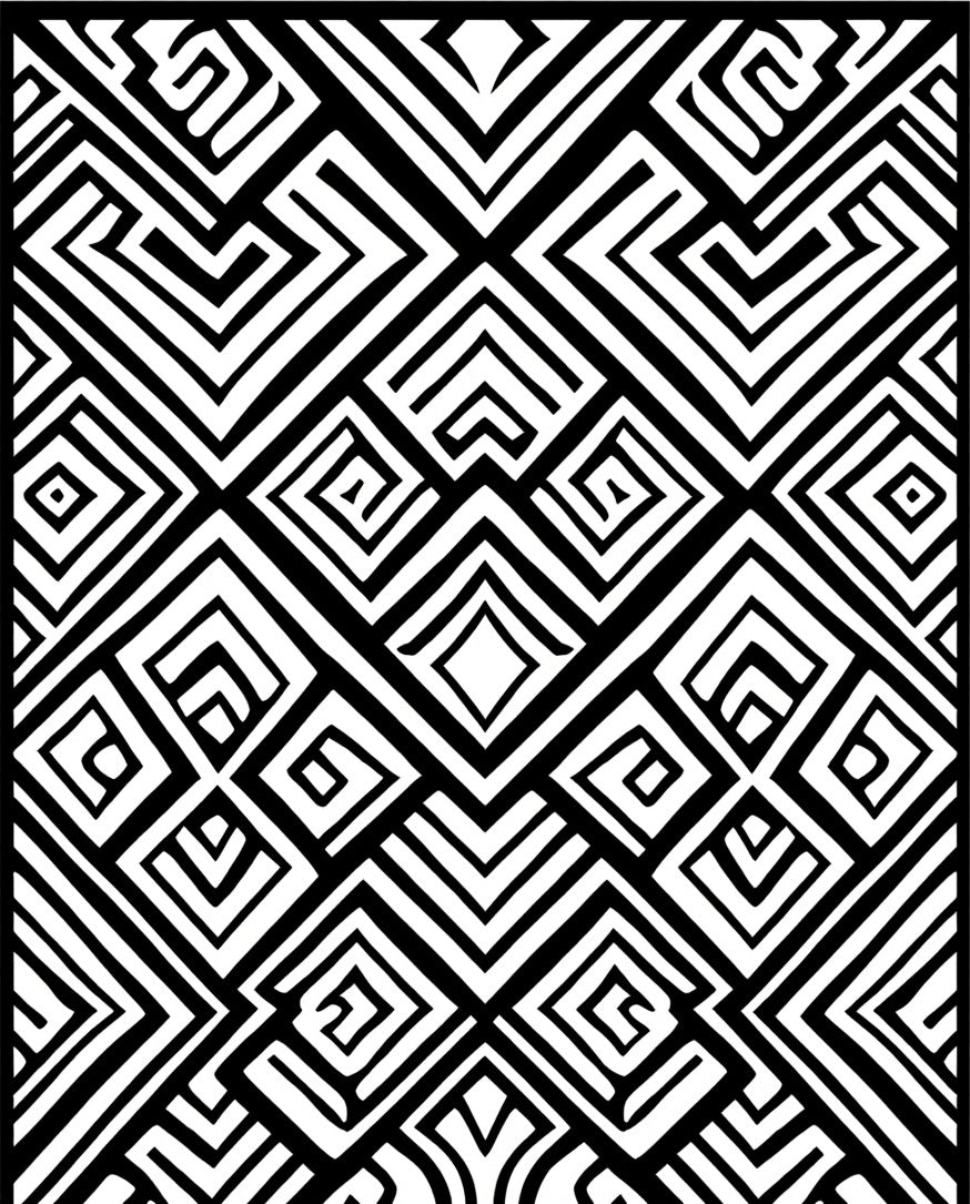 Bold Geometric Maze Pattern Rug