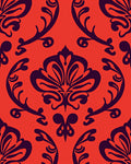 Bold Damask Floral Pattern Rug