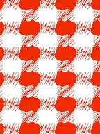 Red White Abstract Checkered Pattern Rug