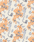 Abstract Swirls Orange Gray Textile Rug