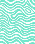 Abstract Aqua Wave Pattern Rug