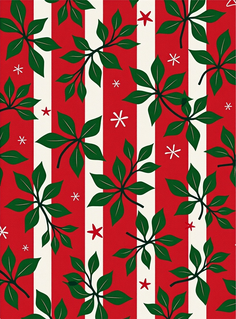 Festive Foliage And Star Pattern Rug