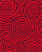 Bold Red Swirl Geometric Pattern Rug