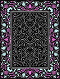 Bold Floral Vines Geometric Pattern Rug