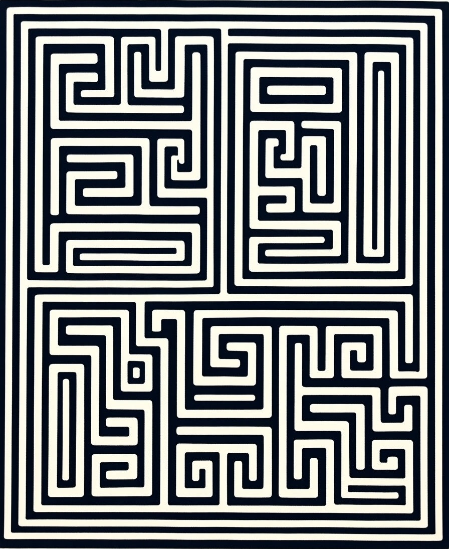 Black and White Maze Artful Rug