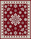 Festive Snowflake Pattern Red Area Rug