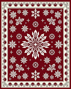 Festive Snowflake Pattern Red Area Rug