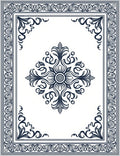 Classic Floral Medallion Border Design Rug