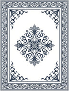 Classic Floral Medallion Border Design Rug