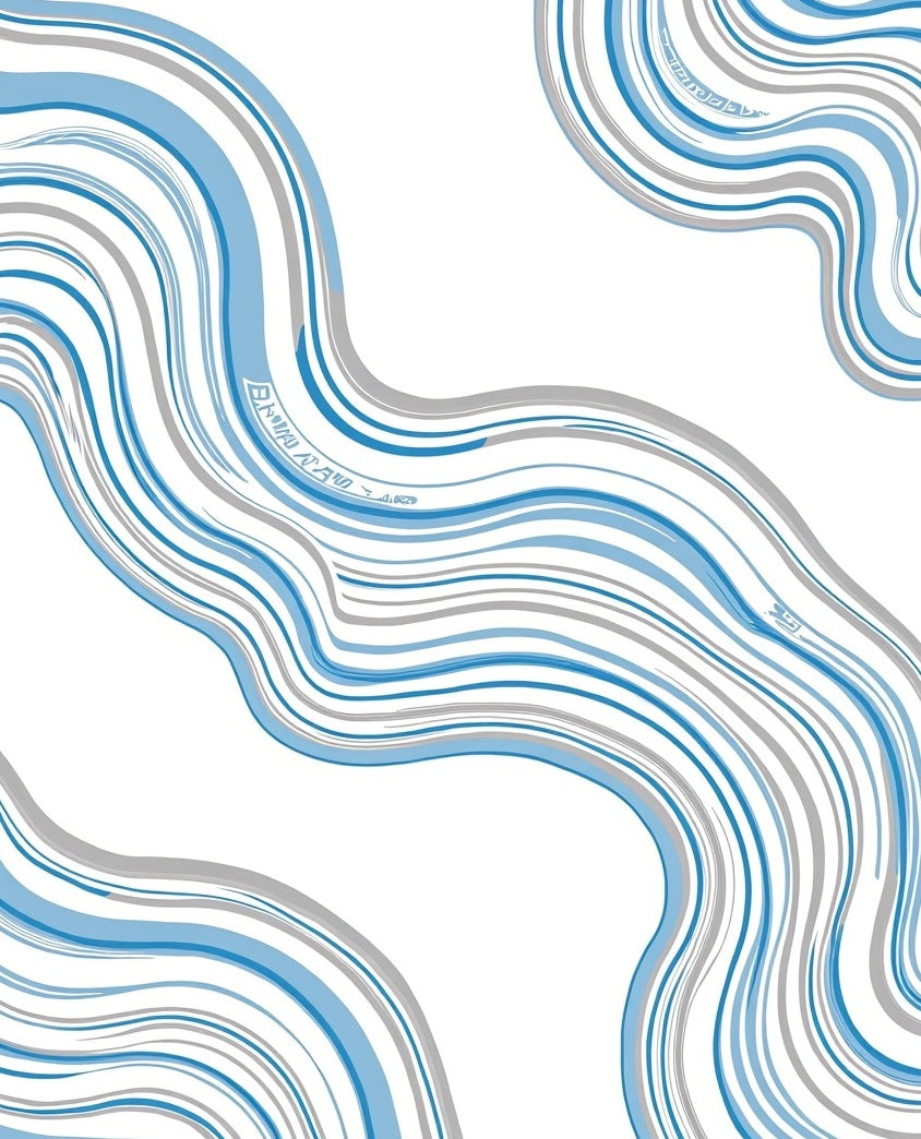 Abstract Blue Gray Swirls Rug