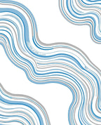 Abstract Blue Gray Swirls Rug